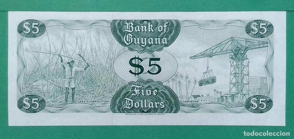 Billetes extranjeros: Guyana, 5 Dollars ND - 22e - (SC / UNC) [A/35198107] - Foto 2