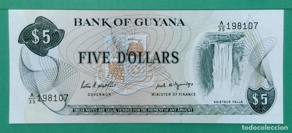 Billetes extranjeros: Guyana, 5 Dollars ND - 22e - (SC / UNC) [A/35198107] - Foto 1
