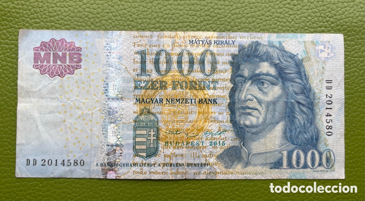 Billetes extranjeros: HUNGR&Iacute;A. 1000 FLORINES. 2015 - Foto 1
