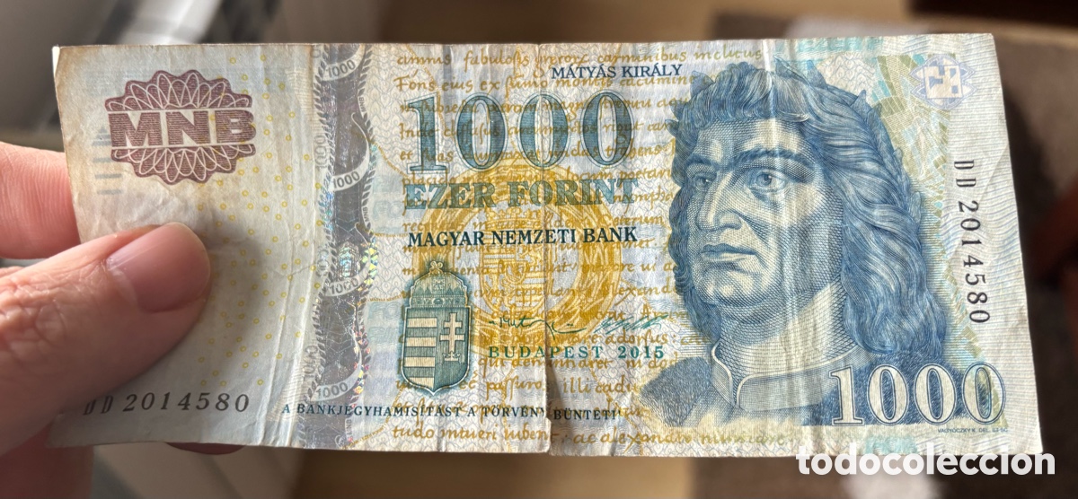 Billetes extranjeros: HUNGR&Iacute;A. 1000 FLORINES. 2015 - Foto 3