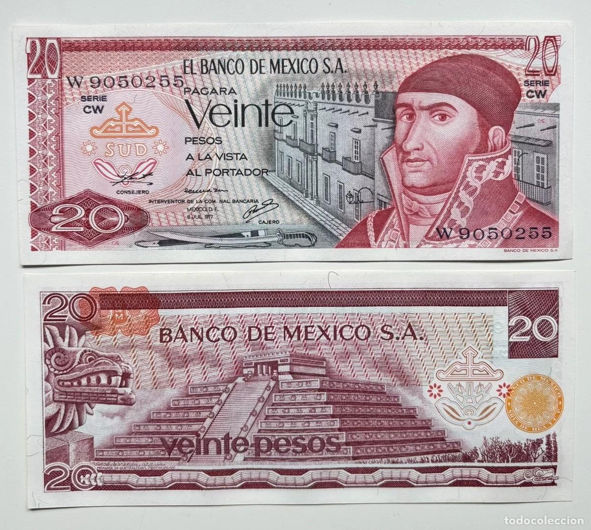 Billetes extranjeros: MEXICO 20 Pesos 1977 SC / UNC