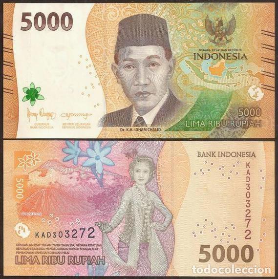 Billetes extranjeros: INDONESIA. 5000 rupiah (rupees) 2022. S/C - Foto 1