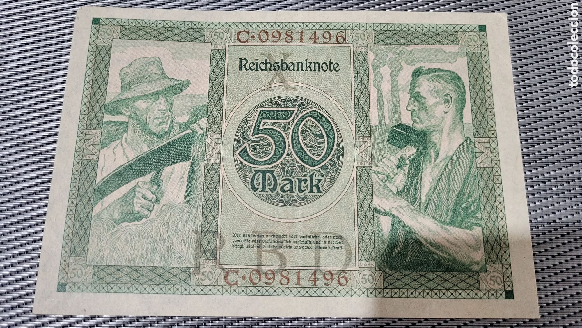 Billetes extranjeros: Billete 50 mark Alemania 1920 - Foto 2