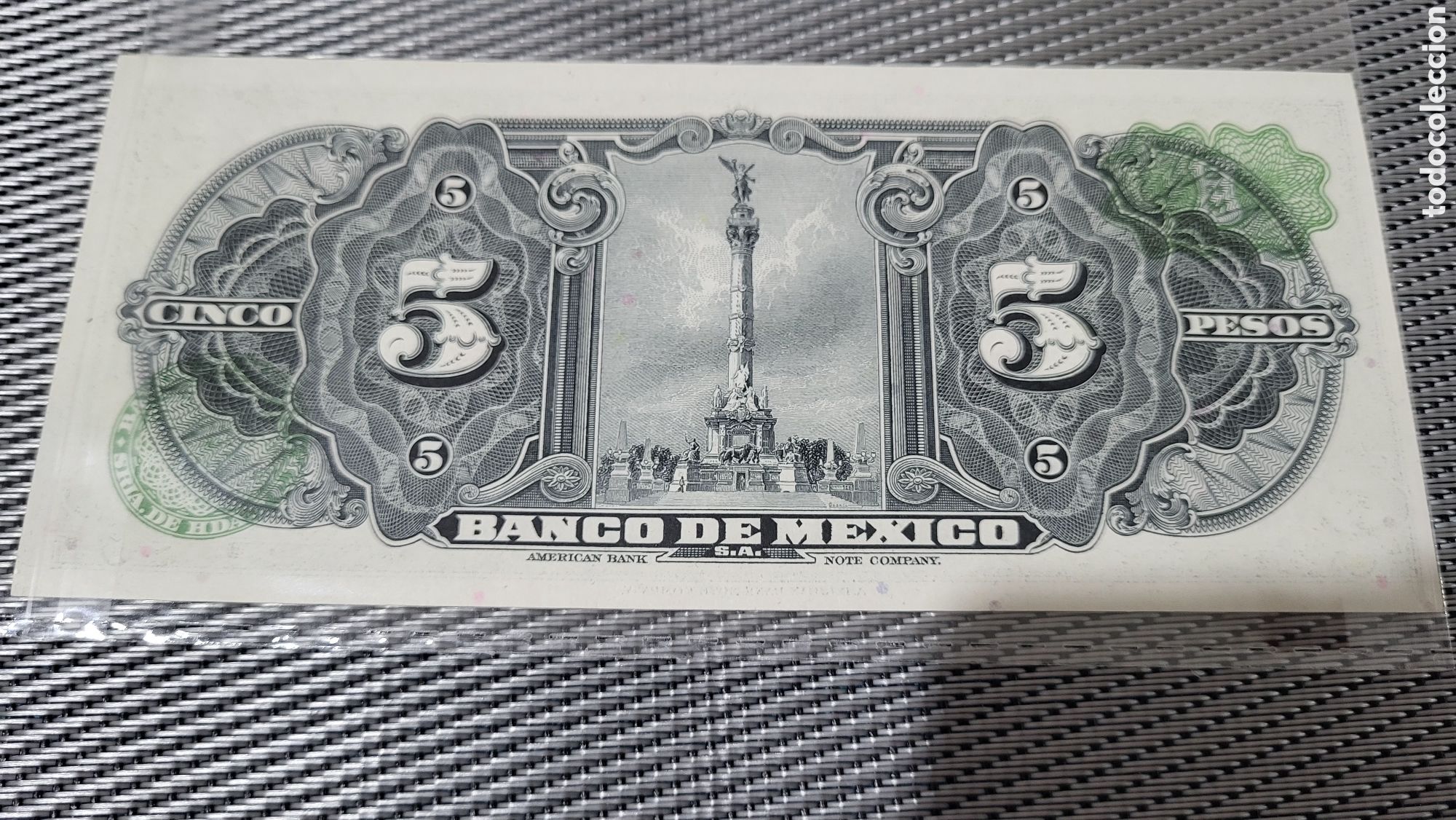 Billetes extranjeros: Billete 5 pesos M&eacute;xico - Foto 2