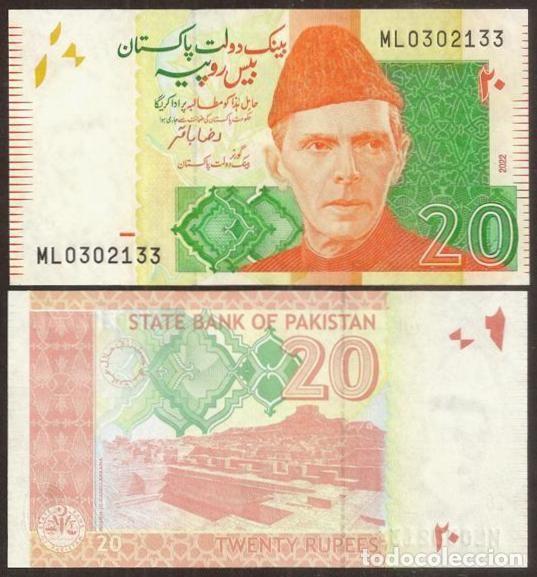 Billetes extranjeros: PAKISTAN. 20 rupees 2022. S/C. - Foto 1