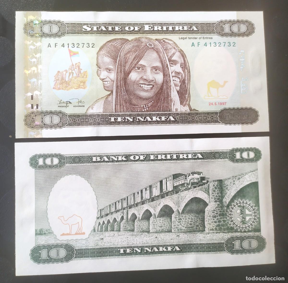 Billetes extranjeros: ERITREA 10 NAKFA 1997. SC. UNC. PK. 3 - Foto 1