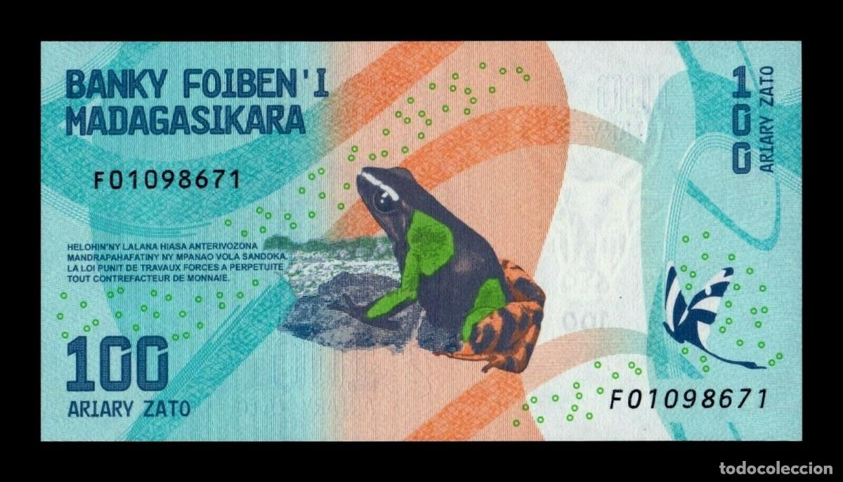 Billetes extranjeros: Madagascar 100 Ariary 2017 Pick 97a Sc Unc - Foto 2