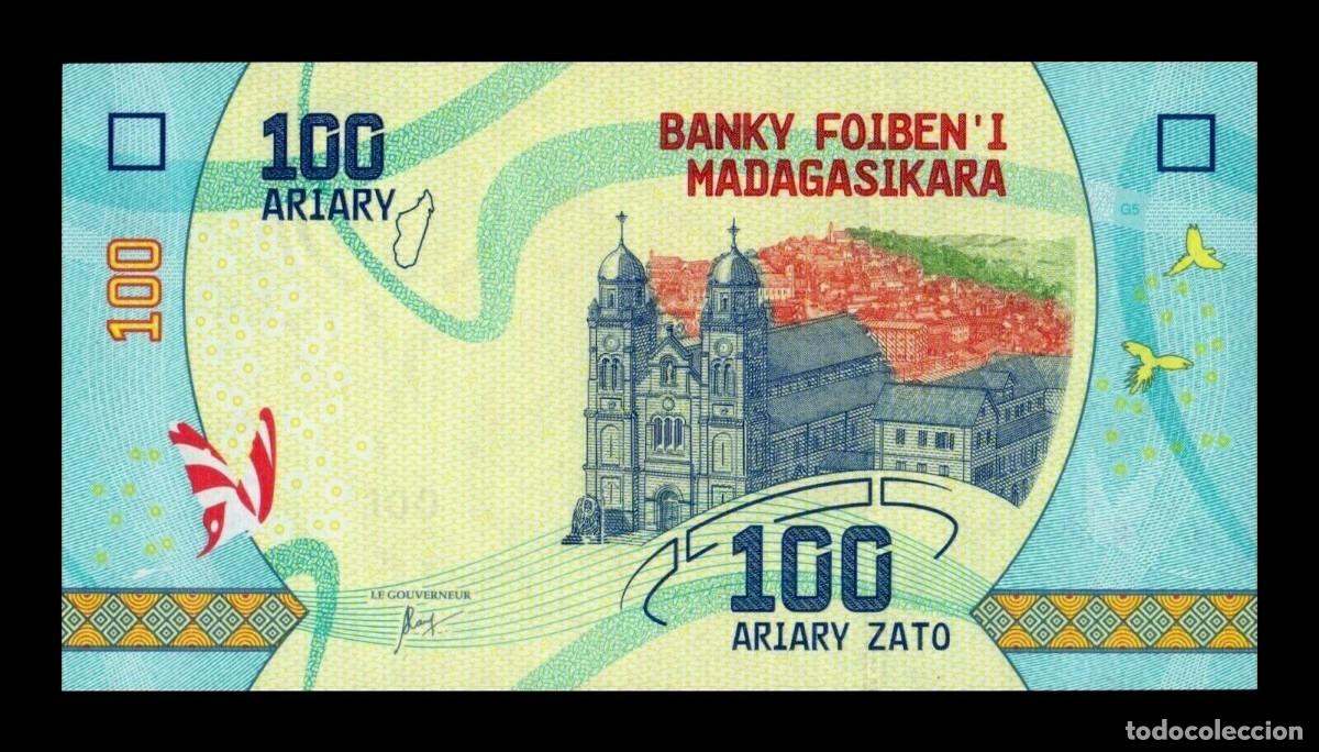 Billetes extranjeros: Madagascar 100 Ariary 2017 Pick 97a Sc Unc - Foto 1