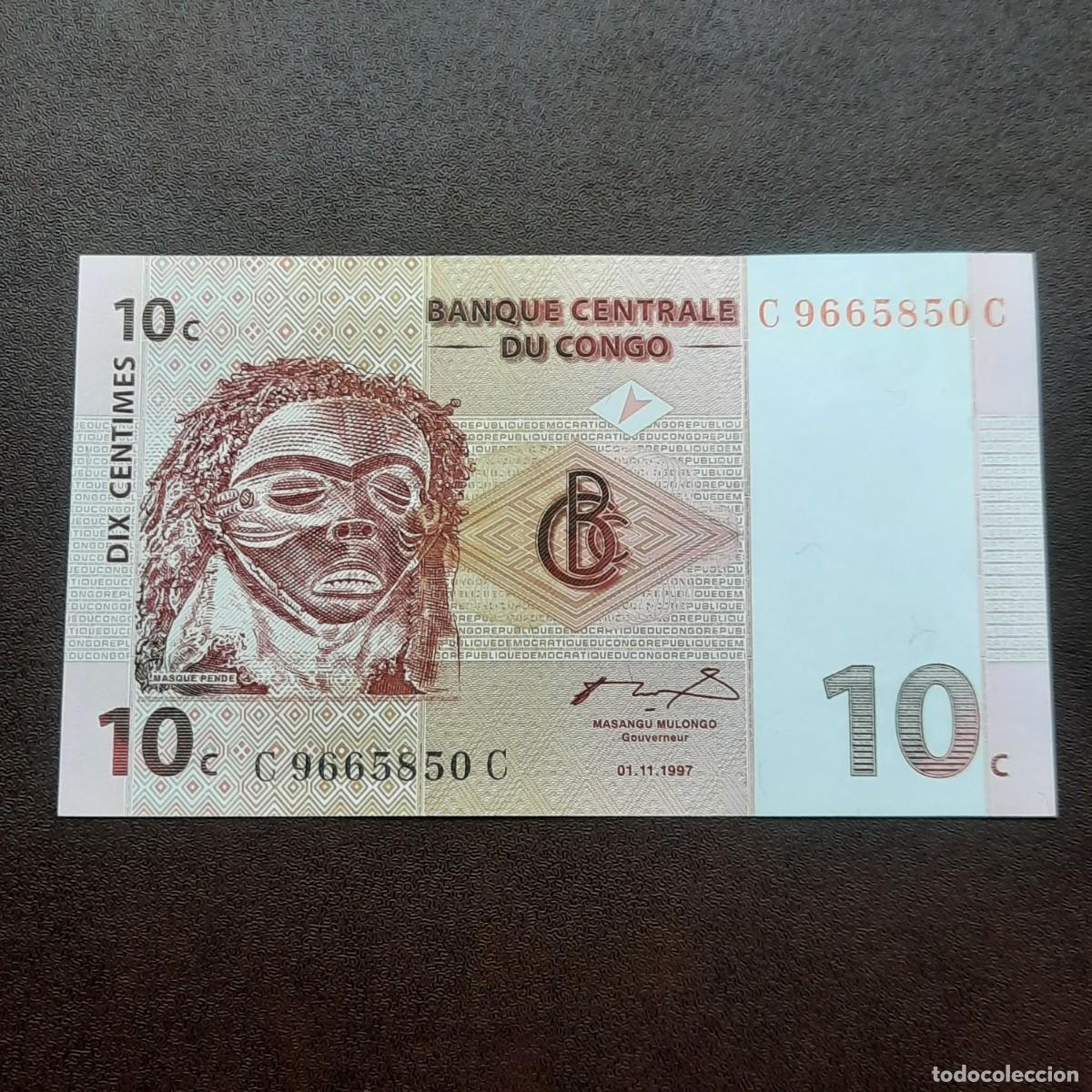 Billetes extranjeros: BILLETE DE 10 CENTIMES DEL CONGO DEL A&Ntilde;O 1997. S/C. - Foto 1
