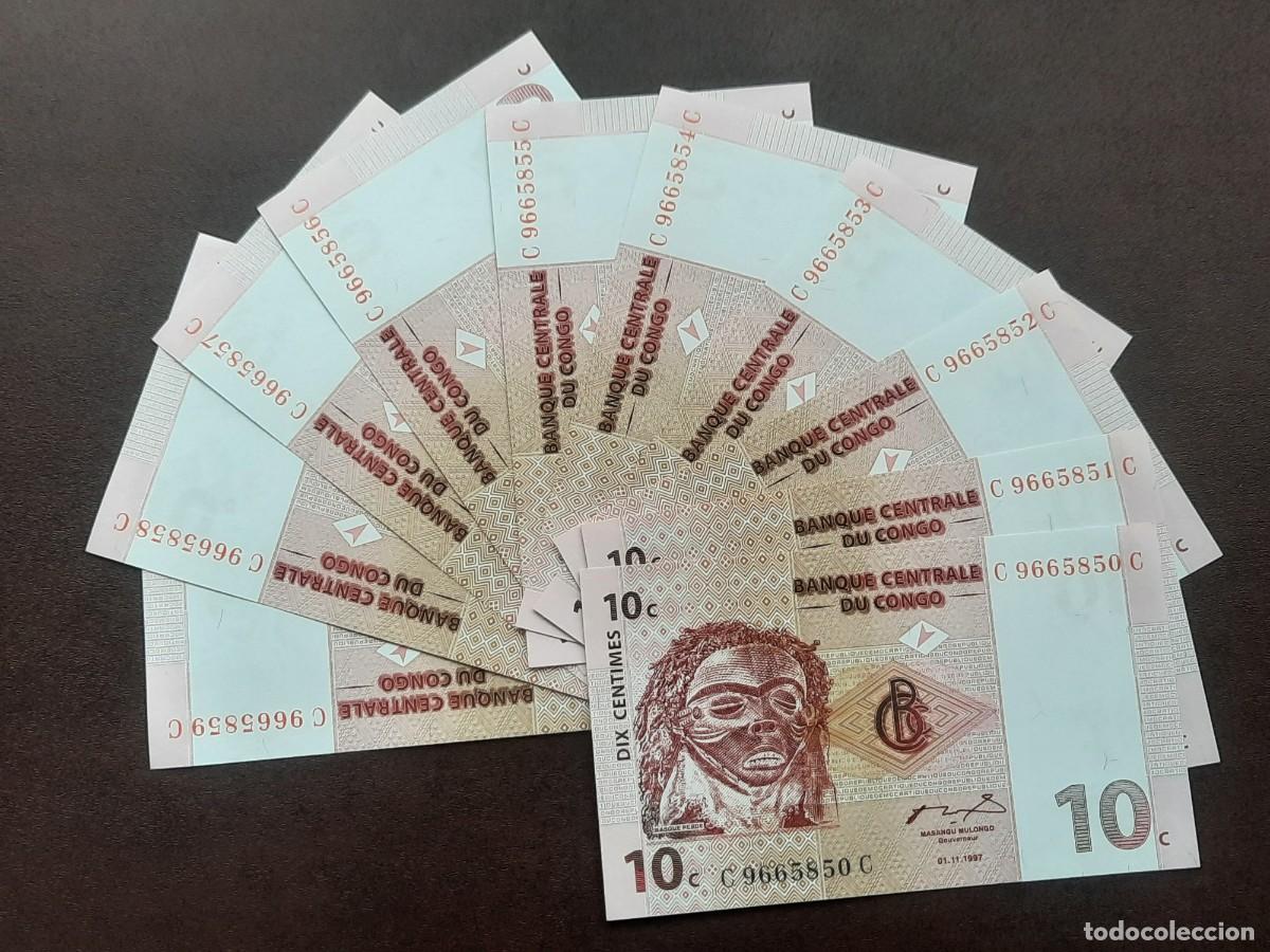 Billetes extranjeros: BILLETE DE 10 CENTIMES DEL CONGO DEL A&Ntilde;O 1997. S/C. - Foto 3