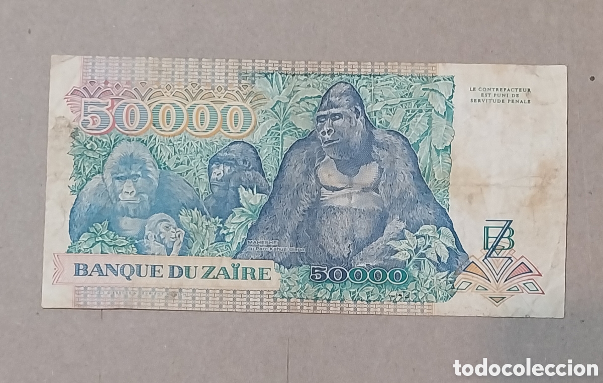 Billetes extranjeros: Billete zaire original % - Foto 1