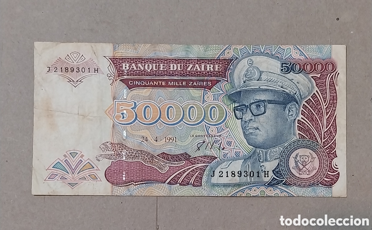 Billetes extranjeros: Billete zaire original % - Foto 2
