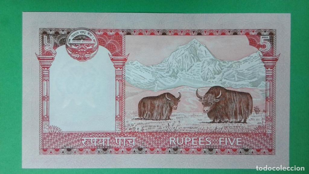 Billetes extranjeros: Nepal, 5 Rupees ND - 60b - (SC / UNC) [826307] - Foto 2