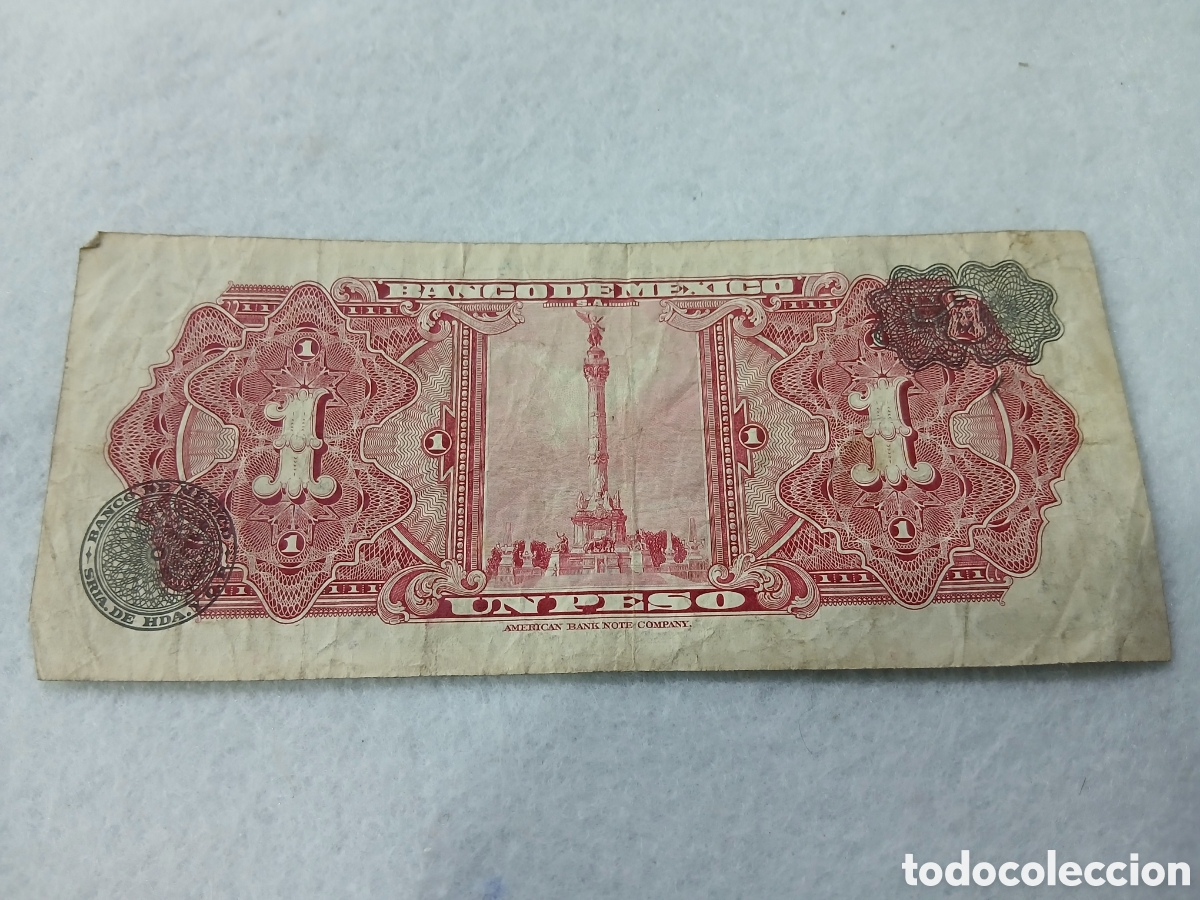 Billetes extranjeros: 1 peso M&eacute;xico. (L119) - Foto 2