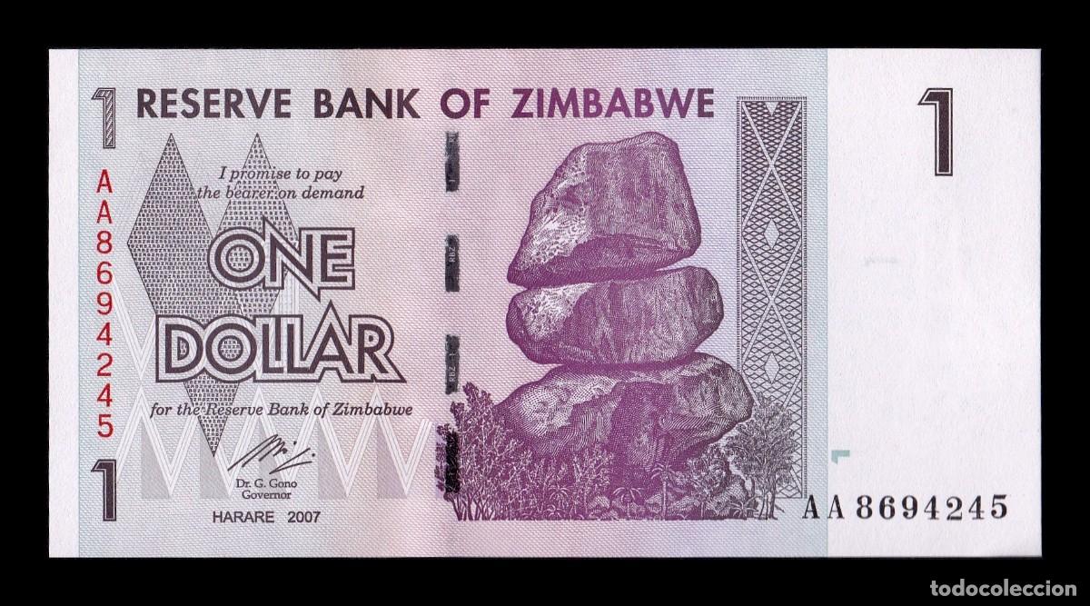 Billetes extranjeros: Zimbabwe 1 D&oacute;lar 2007 Pick 65 Sc Unc - Foto 1