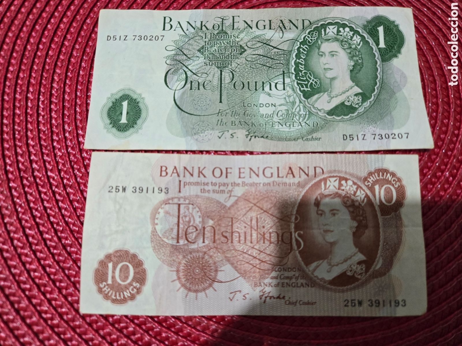 Billetes extranjeros: Billetes Pounds Gran Breta&ntilde;a - Foto 1