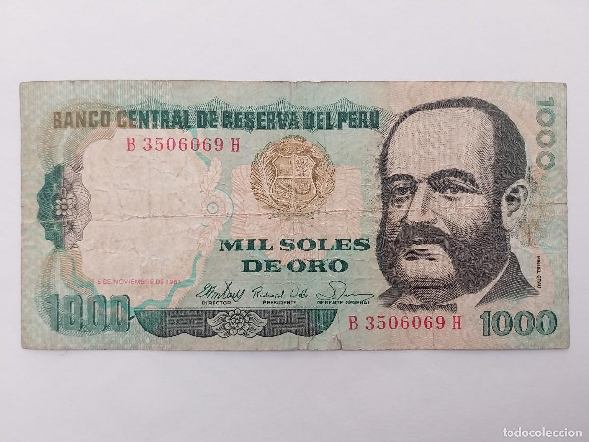 Billetes extranjeros: PER&Uacute; 1000 SOLES 1981 - Foto 3
