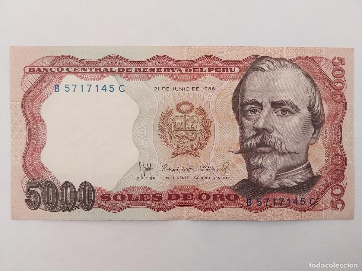 Billetes extranjeros: PER&Uacute; 5000 SOLES 1985 - Foto 3