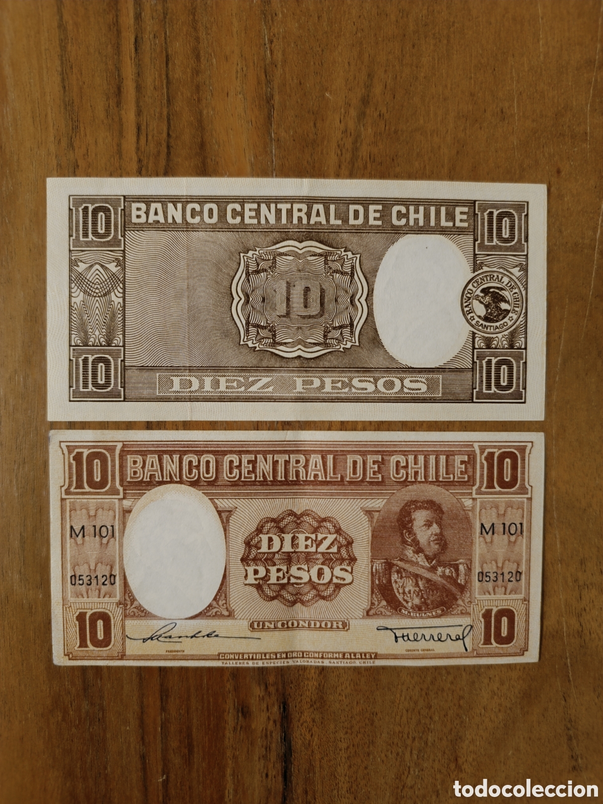 Billetes extranjeros: 10 pesos Chile 1947-1958 - Foto 2