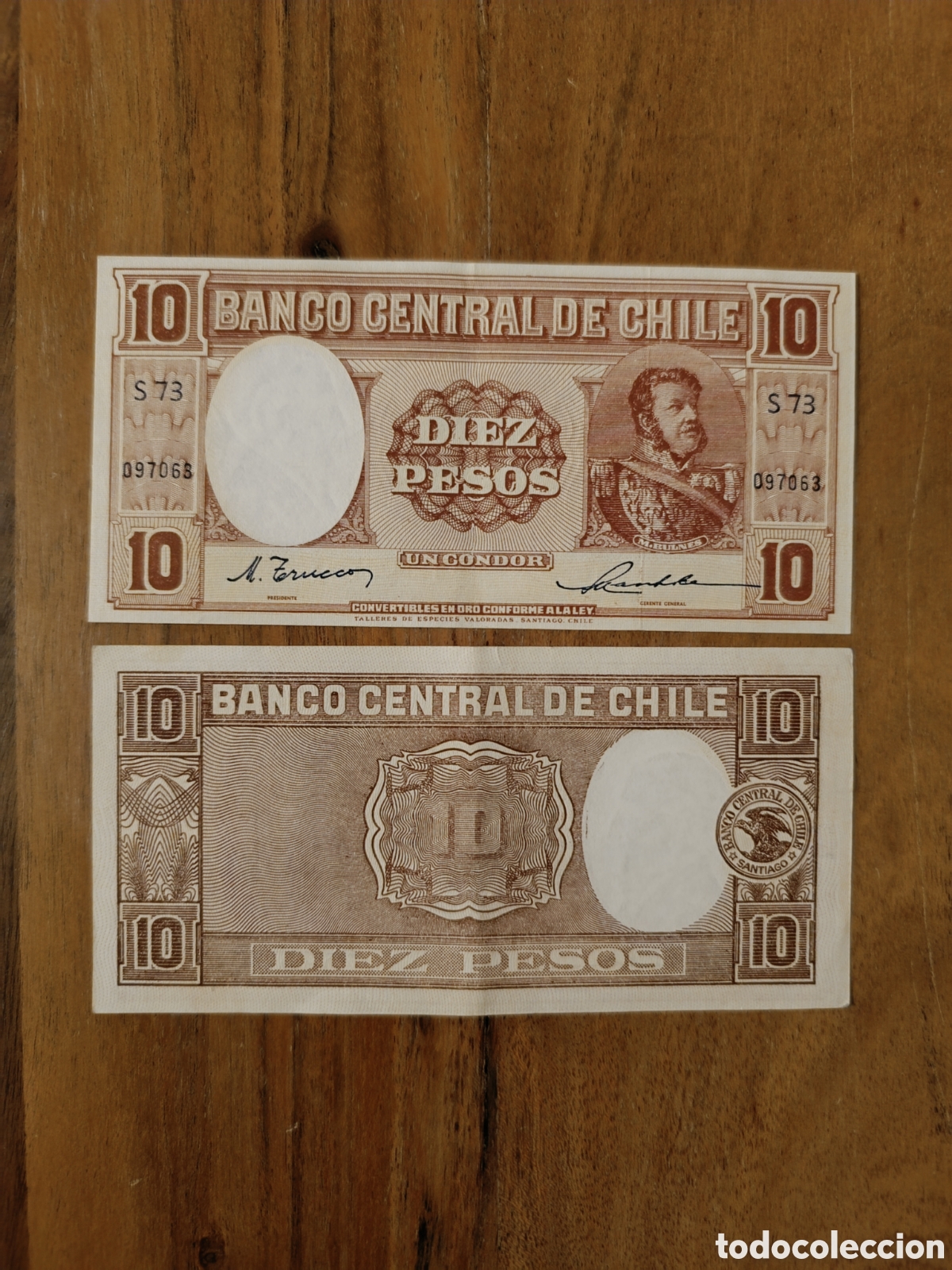 Billetes extranjeros: 10 pesos Chile 1947-1958 - Foto 1