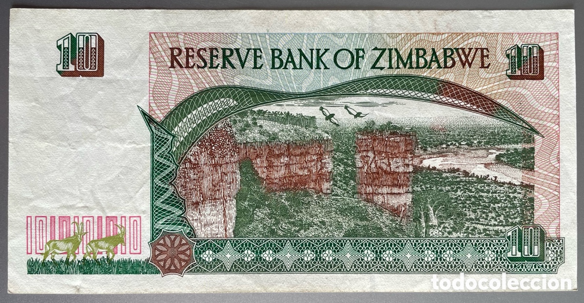 Billetes extranjeros: Zimbabwe. 10 d&oacute;lares. 1997 - Foto 1