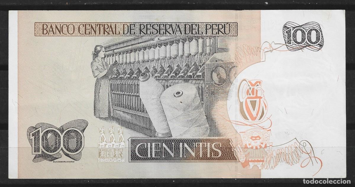 Billetes extranjeros: Per&uacute;. 100 Intis. Ram&oacute;n Castilla. - Foto 2