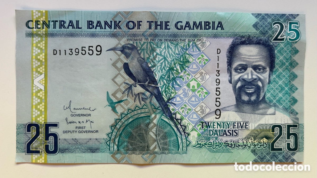 Billetes extranjeros: Billete GAMBIA 25 Dalasis n/d pick 27b - Foto 1