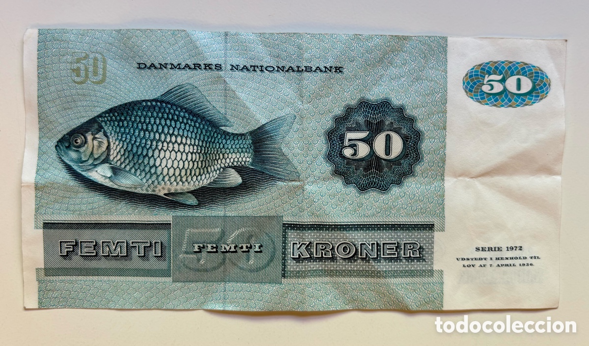 Billetes extranjeros: Billete DINAMARCA 50 Coronas 1972. Kroner - Foto 2