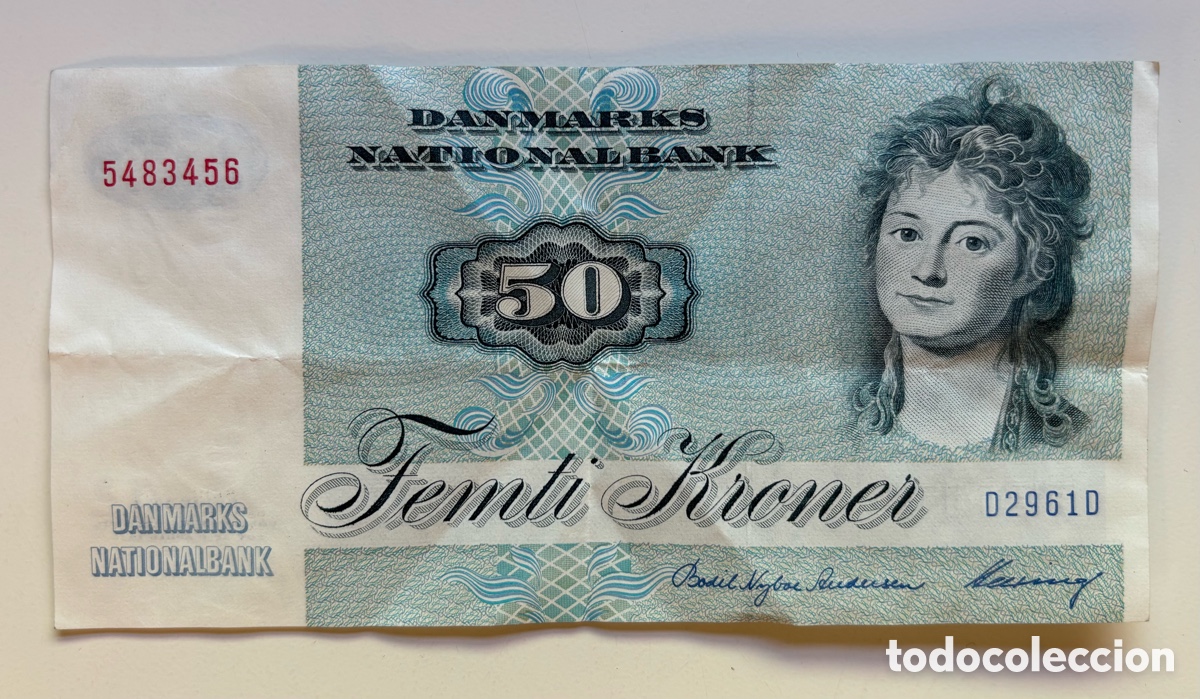 Billetes extranjeros: Billete DINAMARCA 50 Coronas 1972. Kroner - Foto 1