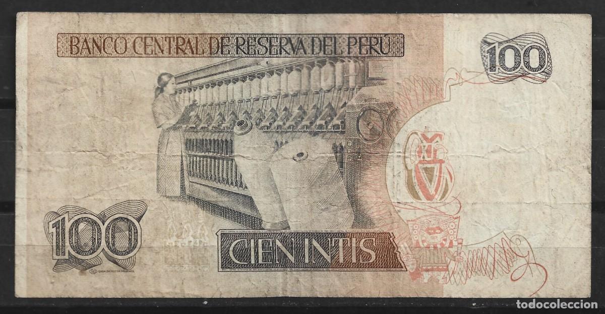 Billetes extranjeros: Per&uacute;. 100 Intis. Ram&oacute;n Castilla. - Foto 2