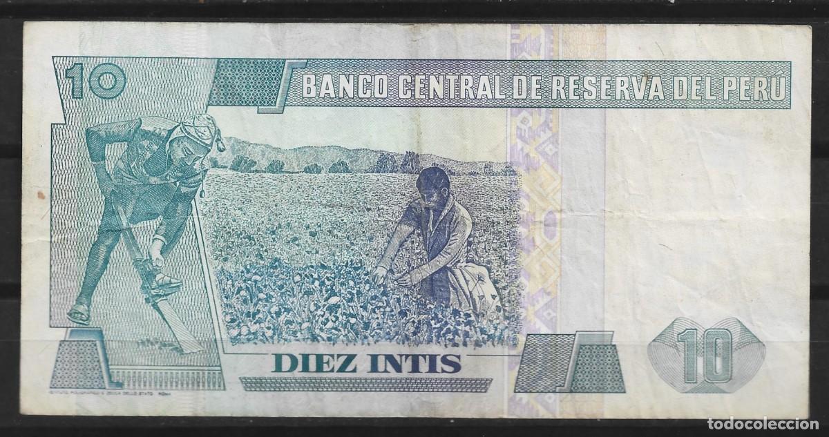 Billetes extranjeros: Per&uacute;. 10 Intis. Ricardo Palma. - Foto 2