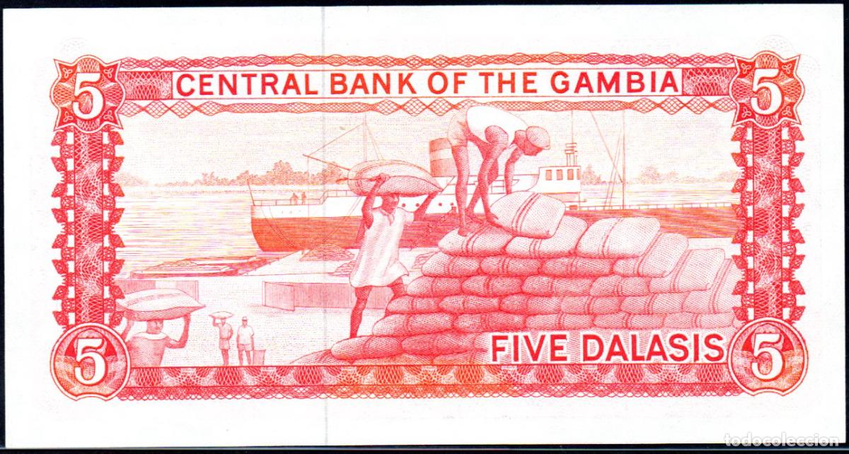 Billetes extranjeros: GAMBIA - 5 DALASIS - Pick.9 S/C - Foto 2