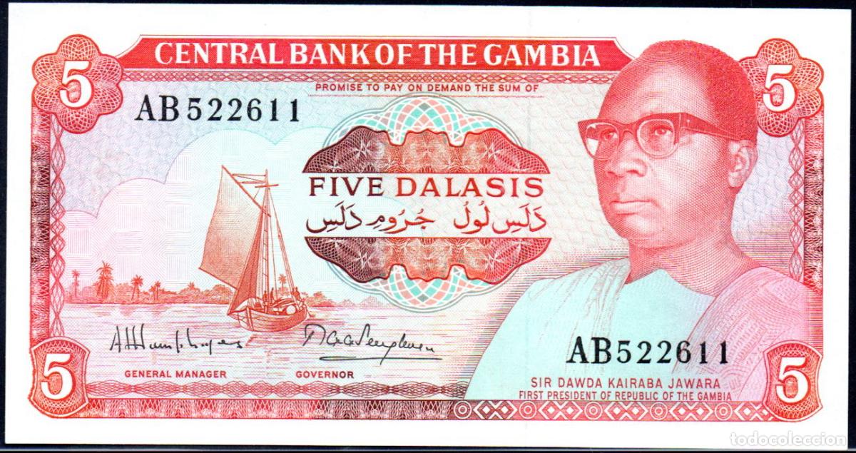 Billetes extranjeros: GAMBIA - 5 DALASIS - Pick.9 S/C - Foto 1
