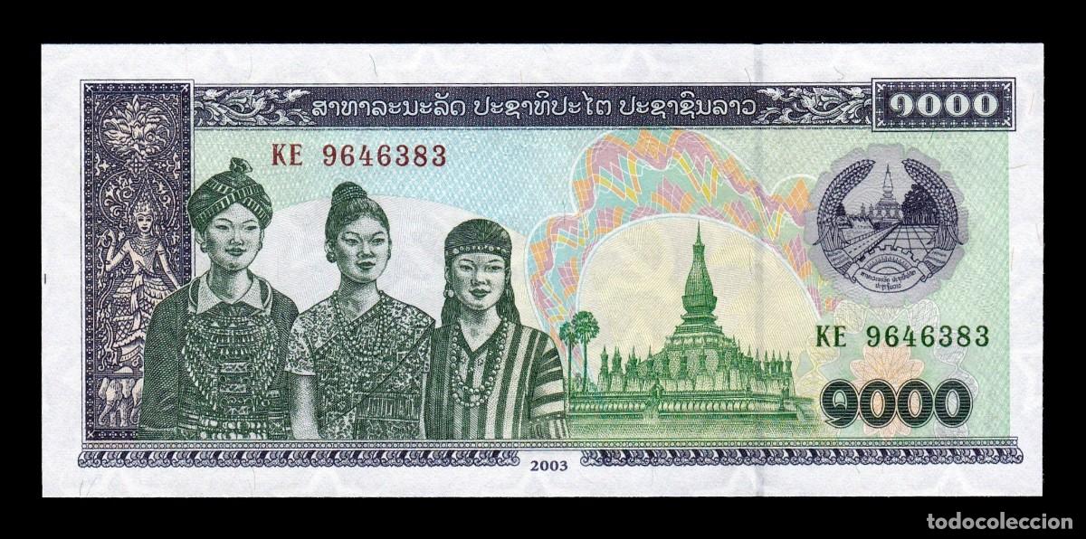 Billetes extranjeros: Laos 1000 Kip 2003 Pick 32Ab Sc Unc - Foto 1