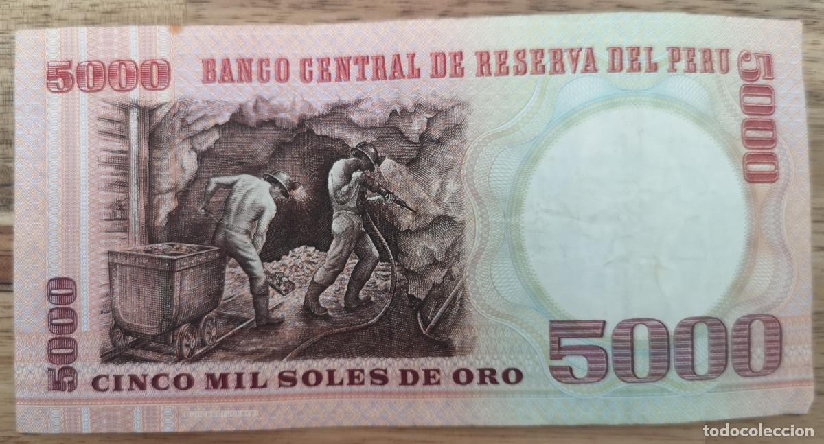 Billetes extranjeros: BILLETE PERU - 5000 SOLES DE ORO 1985 - Foto 2