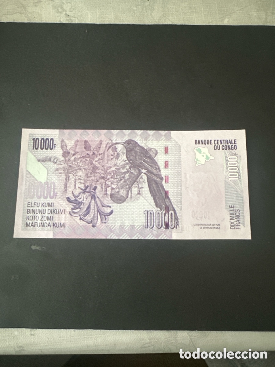Billetes extranjeros: Billete del Congo 10000 francos a&ntilde;o 2013 sin circular - Foto 2