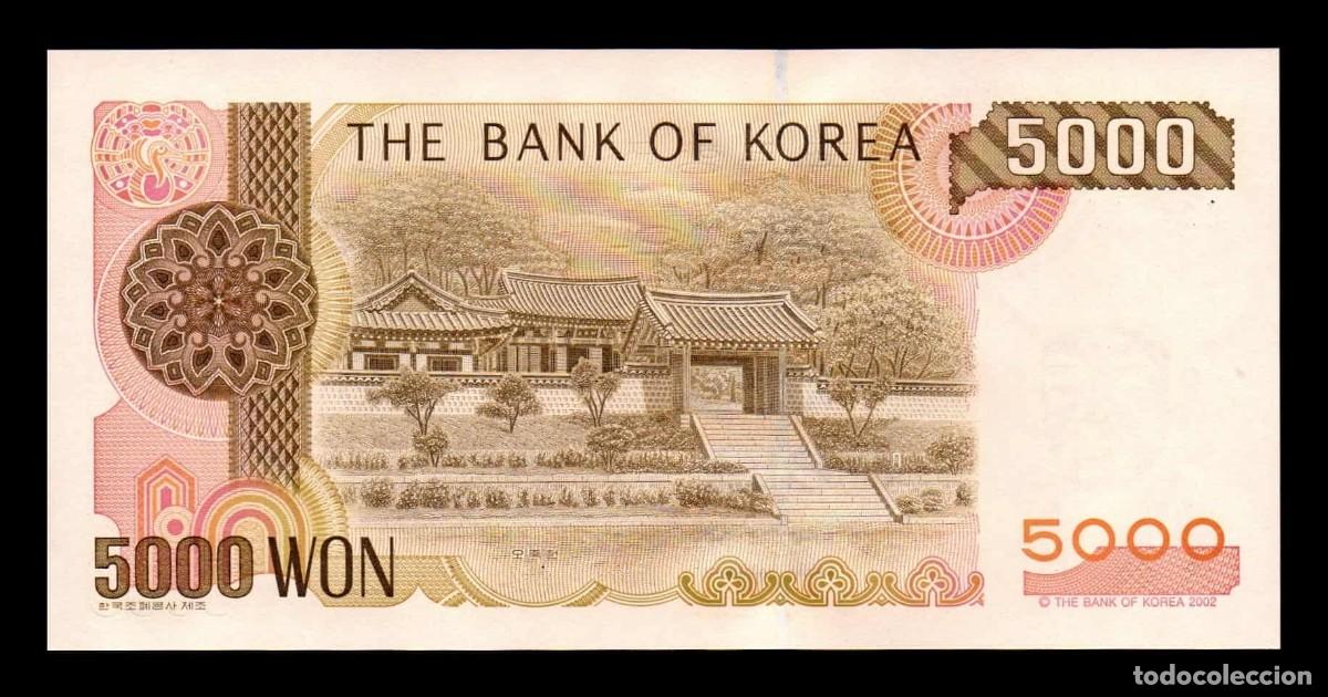 Billetes extranjeros: Corea del Sur 5000 Won 2002 Pick 51 Sc Unc - Foto 2