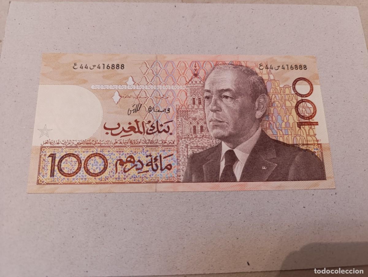 Billetes extranjeros: Billete Marruecos, 100 dirhams, a&ntilde;o 1987, aUNC - Foto 2
