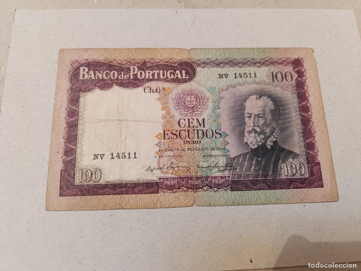 International Banknotes: Billete Portugal, 100 escudos, año 1961