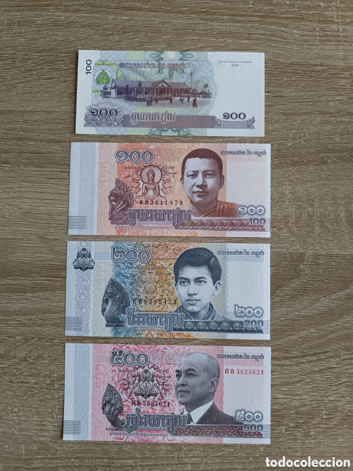 Billetes extranjeros: Lote 4 billetes Camboya sc - Foto 2