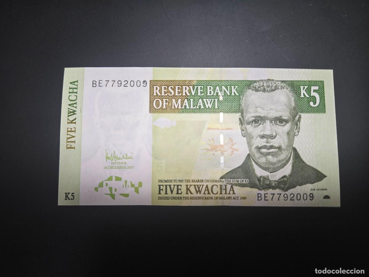 Billetes extranjeros: MALAWI 5 KWACHA 2005 S/C P=36 c - Foto 1