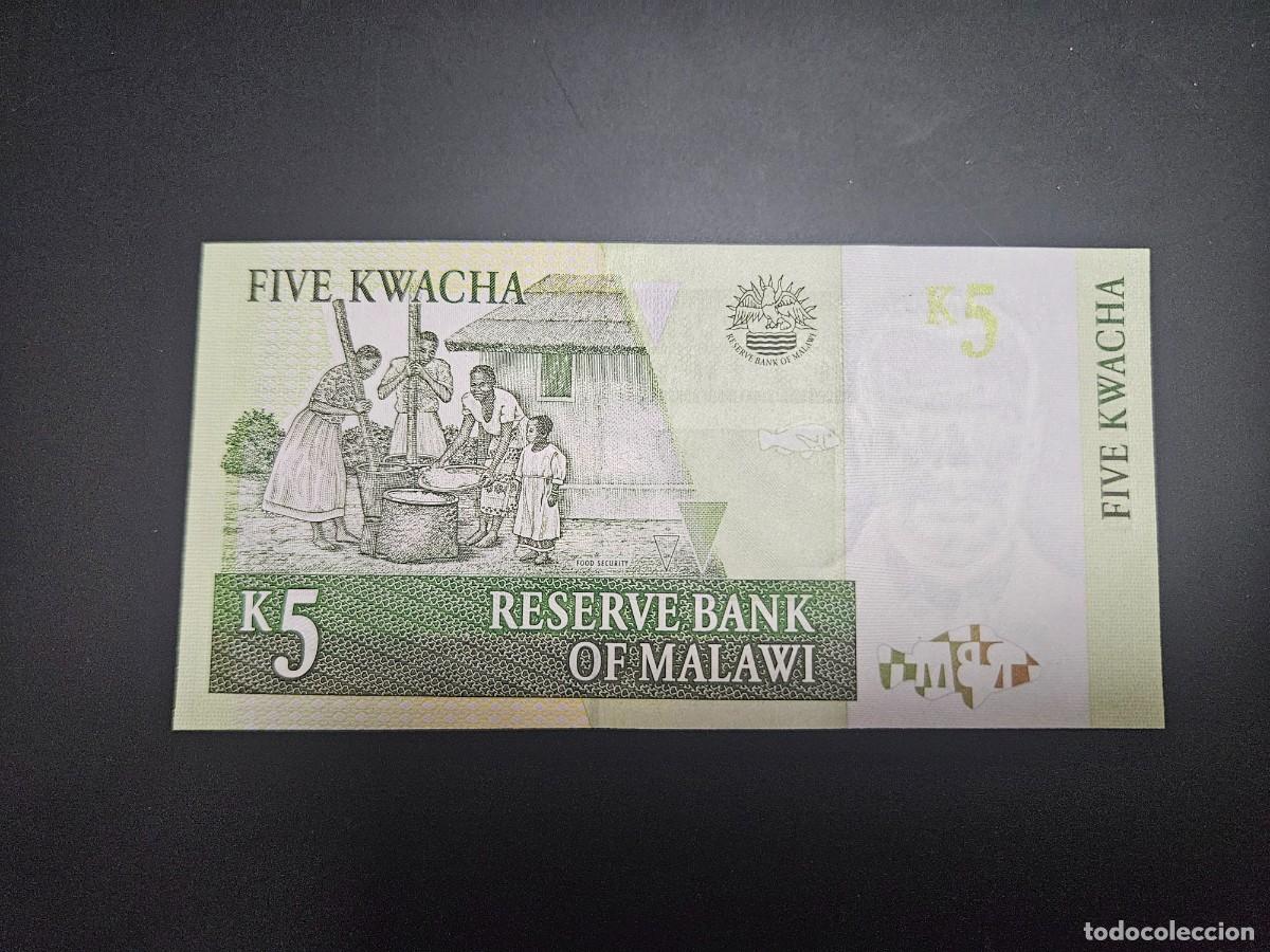 Billetes extranjeros: MALAWI 5 KWACHA 2005 S/C P=36 c - Foto 2