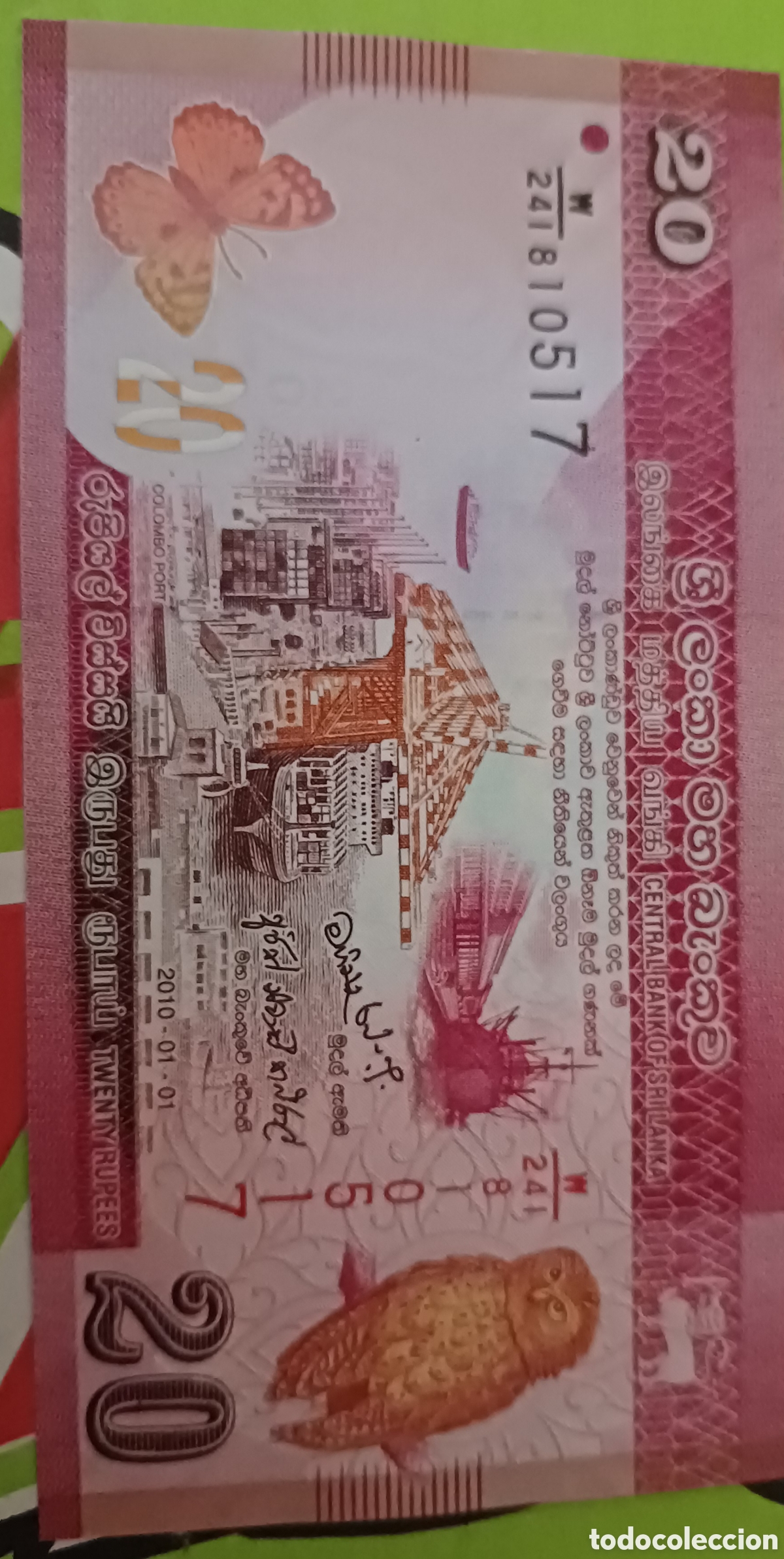 Billetes extranjeros: Sri Lanka 20 rupias 2010 sin circular - Foto 1