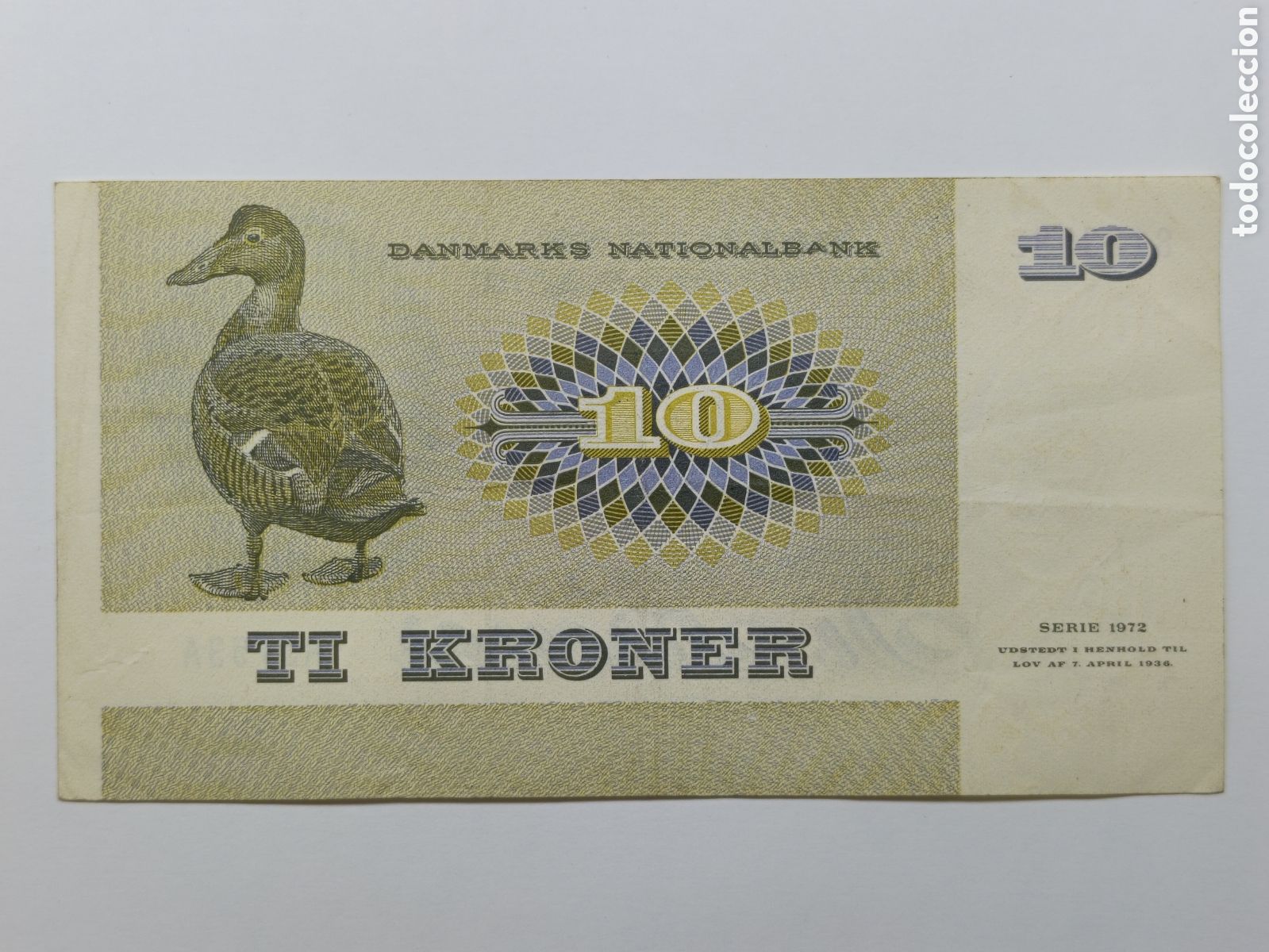 Billetes extranjeros: BILLETE DINAMARCA. 10 CORONAS. 1972. - Foto 2
