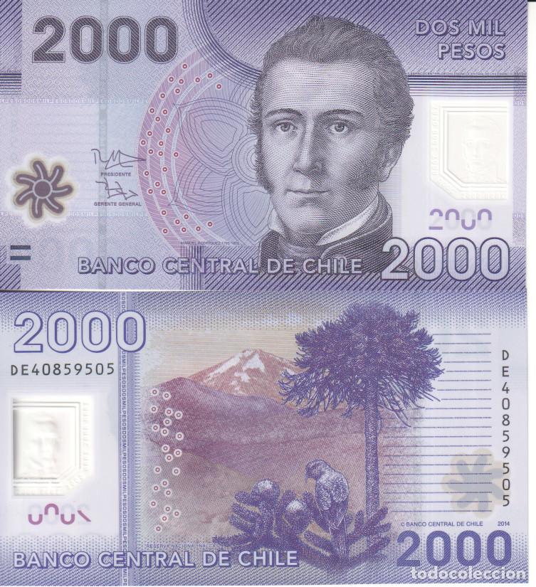Billetes extranjeros: Chile 2000 pesos del 2014 Pick 162 d SC/UNC - Foto 1