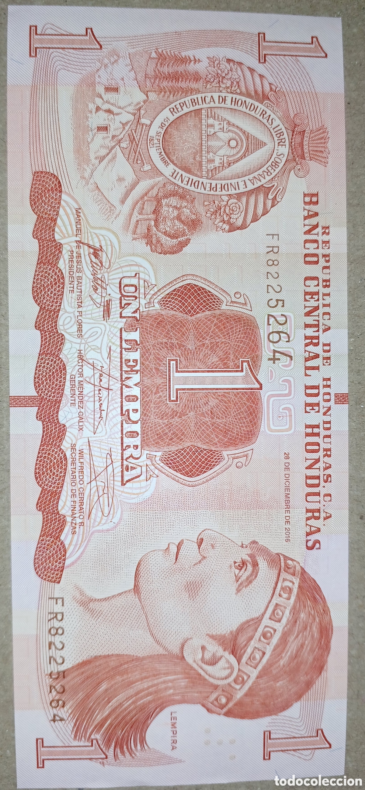 Billetes extranjeros: Honduras 2016 sin circular valor 1lempira - Foto 1