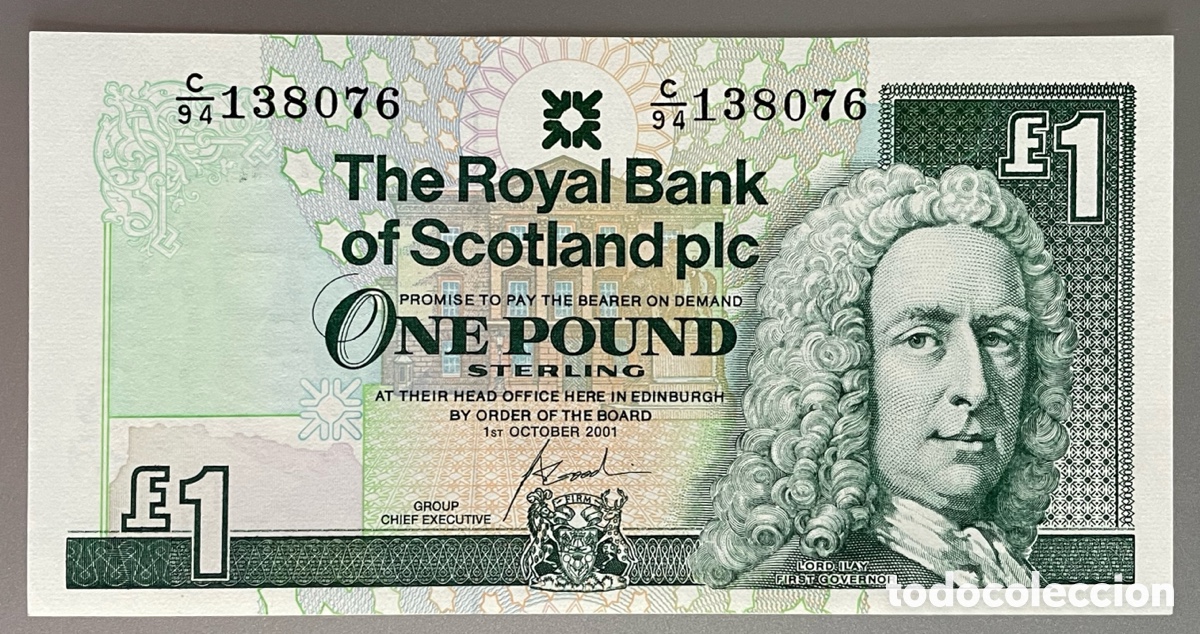 Billetes extranjeros: Escocia. 1 libra. 2001 - Foto 2