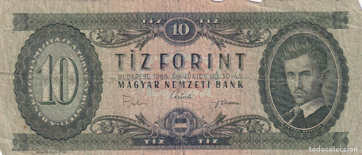 Billets internationaux: CRBX1756 BILLETE HUNGRIA 10 FORINT 1969 USADO