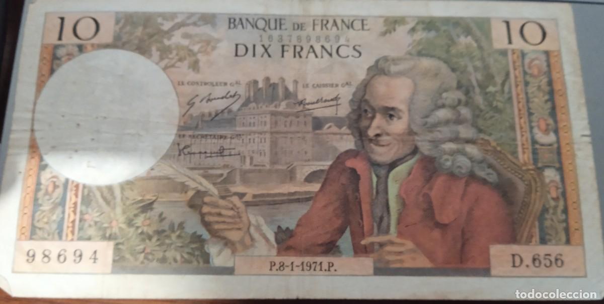 Billetes extranjeros: BILLETE FRANCIA 10 FRANCOS. 1971 - Foto 1