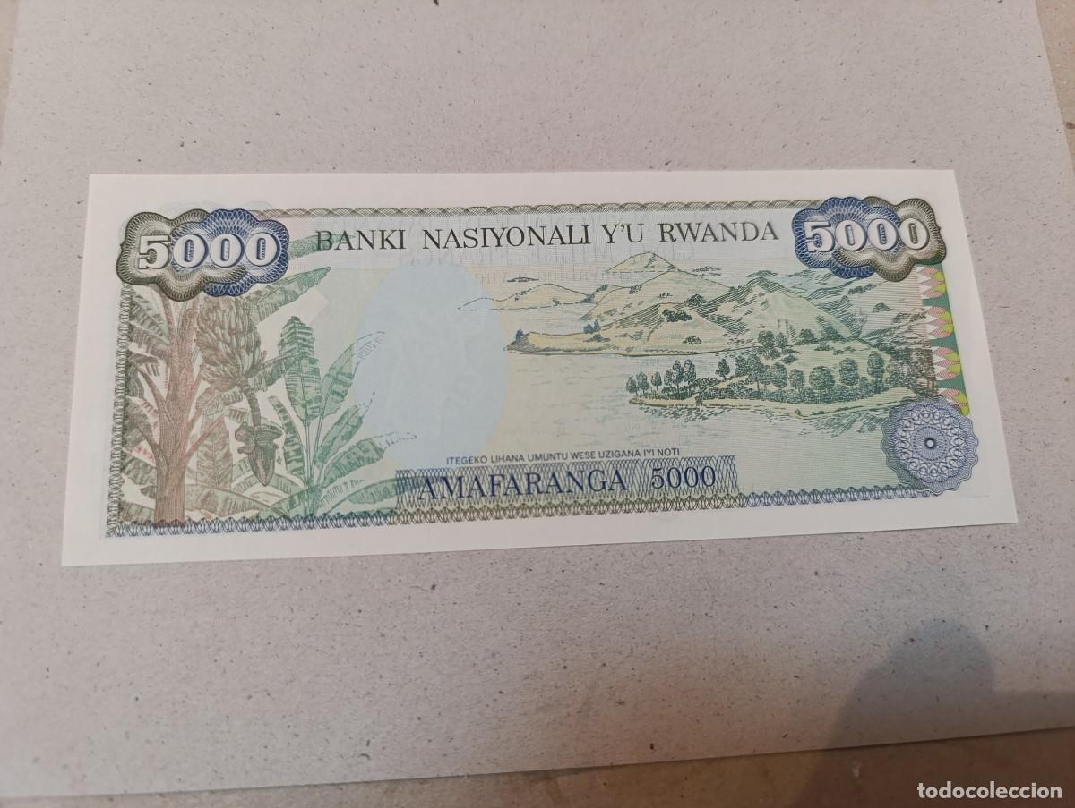 Billetes extranjeros: Billete Rwanda, 5000 francs, a&ntilde;o 1988, UNC - Foto 2